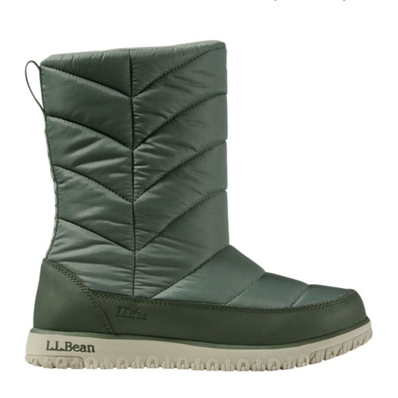 L.L. Bean Women's Green Quilted Boots size 8 - Picture 1 of 9